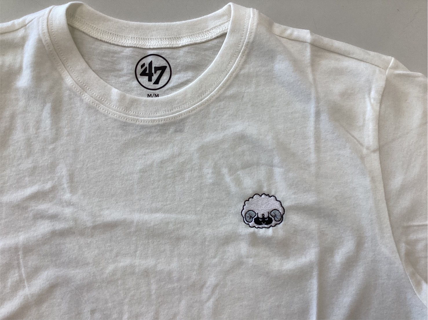 【'47×BlackRamsTokyo】Tシャツ ラムまる刺繍 （WHT）